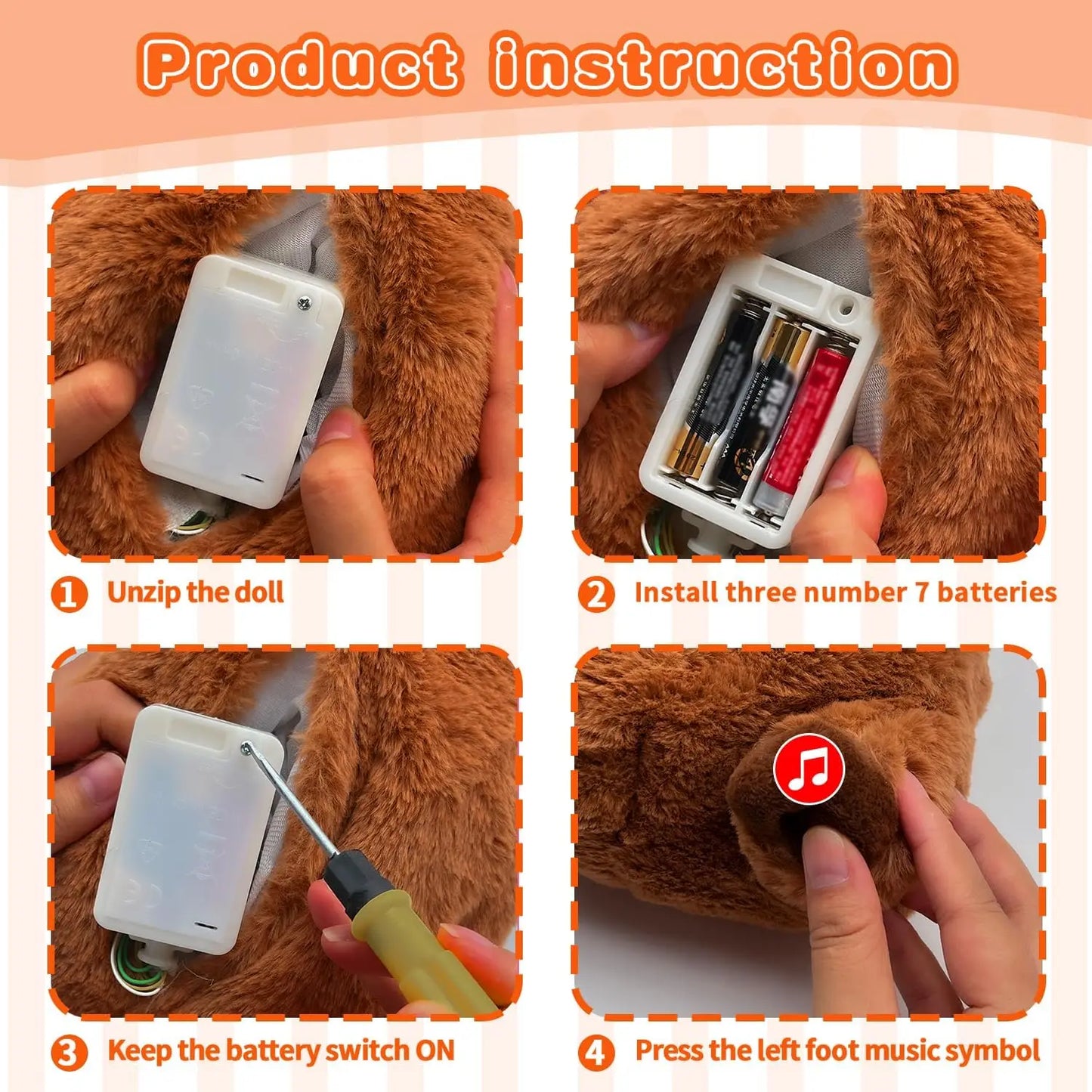 Breathing Capybara Baby Animals Plush Toys Kids Plush Doll Baby Sleep Companion Sound and Light Doll Toy with Hug Stuffed