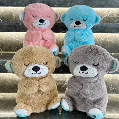 Breathing Otter Sleep and Playmate Otter Musical Stuffed Baby Plush Toy with Light Sound Newborn Sensory Comfortable Baby Gifts